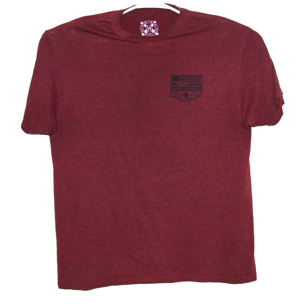 Howitzer Patriot Mens Battleborn Wishes Warriors Maroon Size XL Military Graphic